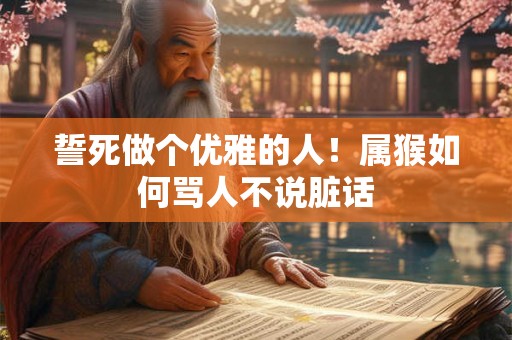 誓死做个优雅的人!属猴如何骂人不说脏话 誓死做个优雅的人!属猴如何骂人不说脏话