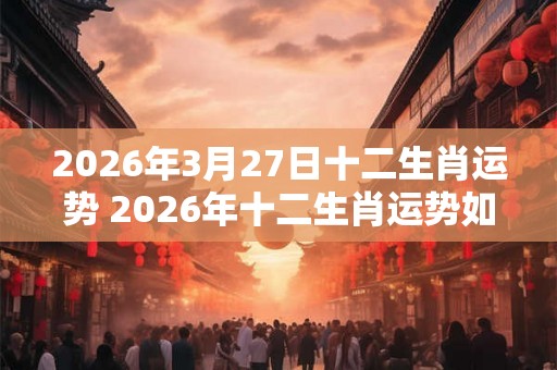2026年3月27日十二生肖运势 2026年十二生肖运势如何