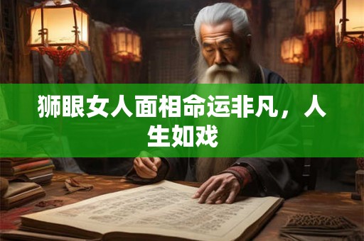 狮眼女人面相命运非凡，人生如戏