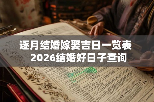 逐月结婚嫁娶吉日一览表  2026结婚好日子查询