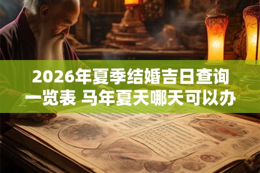 2026年夏季结婚吉日查询一览表 马年夏天哪天可以办婚礼 2026年夏季结婚吉日查询一览表 马年夏天哪天可以办婚礼