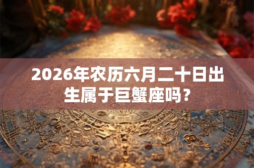 2026年农历六月二十日出生属于巨蟹座吗？