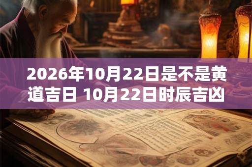 2026年10月22日是不是黄道吉日 10月22日时辰吉凶 2026年10月22日是不是黄道吉日 10月22日时辰吉凶