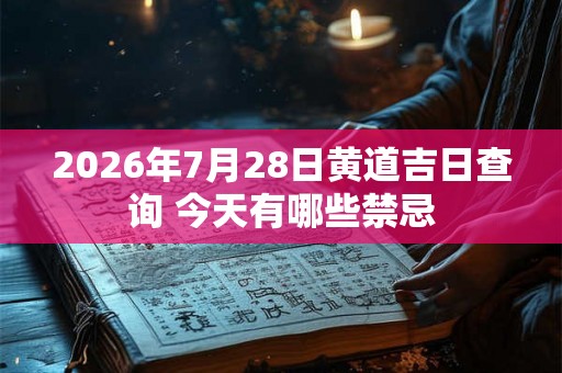 2026年7月28日黄道吉日查询 今天有哪些禁忌