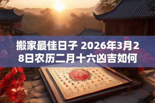 搬家最佳日子 2026年3月28日农历二月十六凶吉如何 搬家最佳日子 2026年3月28日农历二月十六凶吉如何