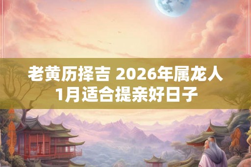 老黄历择吉 2026年属龙人1月适合提亲好日子 老黄历择吉 2026年属龙人1月适合提亲好日子