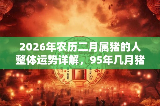 2026年农历二月属猪的人整体运势详解，95年几月猪命苦