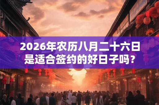 2026年农历八月二十六日是适合签约的好日子吗？