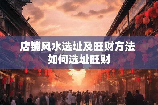 店铺风水选址及旺财方法 如何选址旺财
