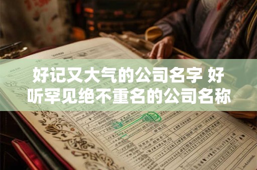 好记又大气的公司名字 好听罕见绝不重名的公司名称