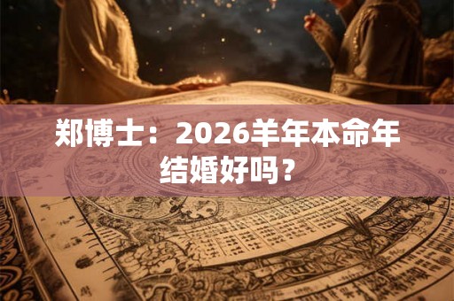 郑博士:2026羊年本命年结婚好吗? 郑博士:2026羊年本命年结婚好吗?