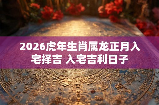 2026虎年生肖属龙正月入宅择吉 入宅吉利日子