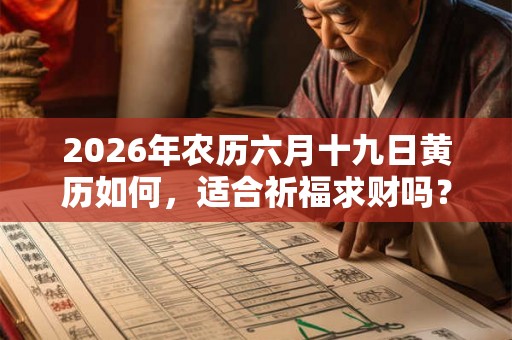 2026年农历六月十九日黄历如何，适合祈福求财吗？