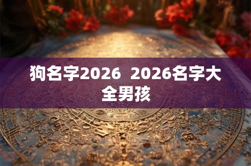 狗名字2026  2026名字大全男孩