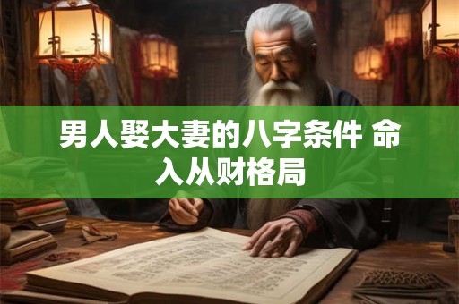 男人娶大妻的八字条件 命入从财格局