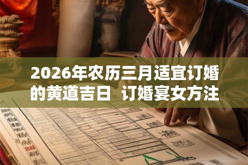 2026年农历三月适宜订婚的黄道吉日  订婚宴女方注意事项
