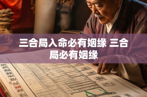 三合局入命必有姻缘 三合局必有姻缘