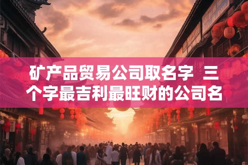 矿产品贸易公司取名字  三个字最吉利最旺财的公司名