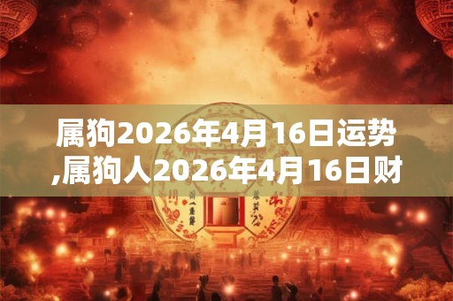 属狗2026年4月16日运势,属狗人2026年4月16日财运,生肖狗2026年4月16日运势