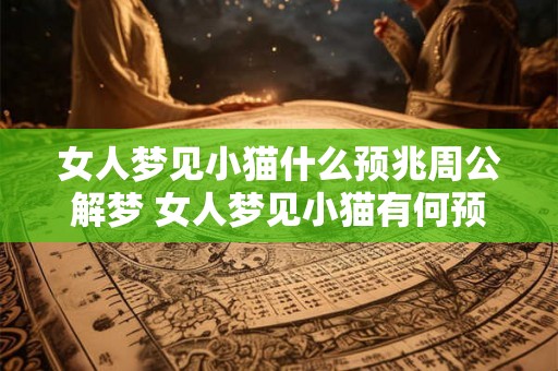 女人梦见小猫什么预兆周公解梦 女人梦见小猫有何预示