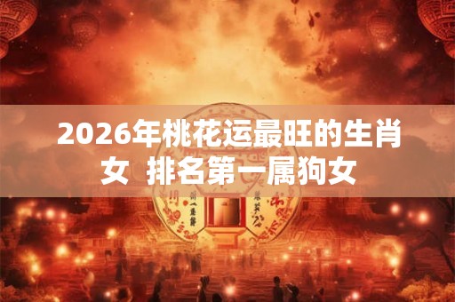2026年桃花运最旺的生肖女  排名第一属狗女