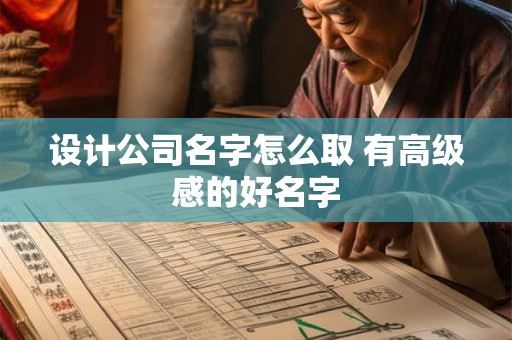 设计公司名字怎么取 有高级感的好名字