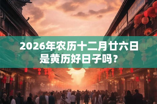 2026年农历十二月廿六日是黄历好日子吗？