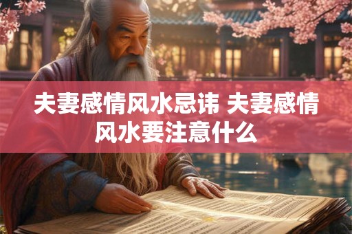 夫妻感情风水忌讳 夫妻感情风水要注意什么