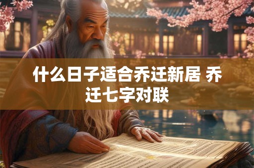 什么日子适合乔迁新居 乔迁七字对联