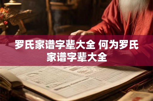罗氏家谱字辈大全 何为罗氏家谱字辈大全