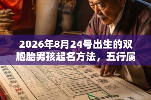 2026年8月24号出生的双胞胎男孩起名方法，五行属什么