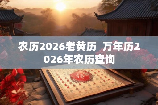 农历2026老黄历  万年历2026年农历查询