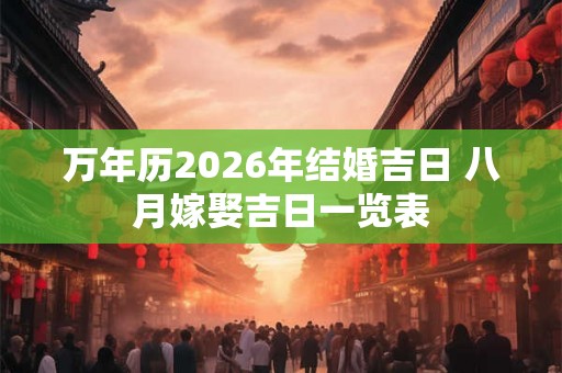 万年历2026年结婚吉日 八月嫁娶吉日一览表 万年历2026年结婚吉日 八月嫁娶吉日一览表