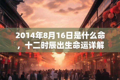 2014年8月16日是什么命，十二时辰出生命运详解