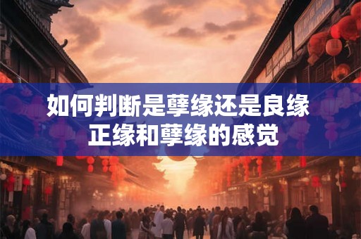 如何判断是孽缘还是良缘  正缘和孽缘的感觉
