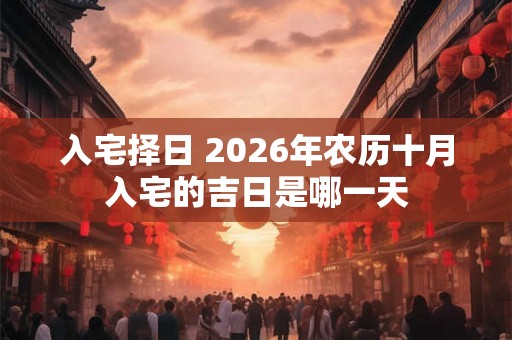入宅择日 2026年农历十月入宅的吉日是哪一天 入宅择日 2026年农历十月入宅的吉日是哪一天
