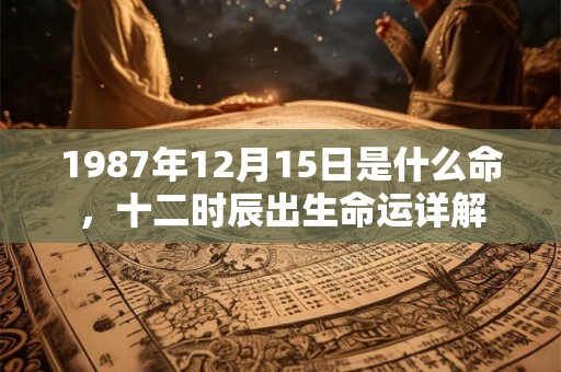 1987年12月15日是什么命,十二时辰出生命运详解 1987年12月15日是什么命,十二时辰出生命运详解