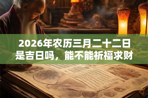 2026年农历三月二十二日是吉日吗,能不能祈福求财? 2026年农历三月二十二日是吉日吗,能不能祈福求财?
