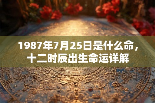 1987年7月25日是什么命，十二时辰出生命运详解