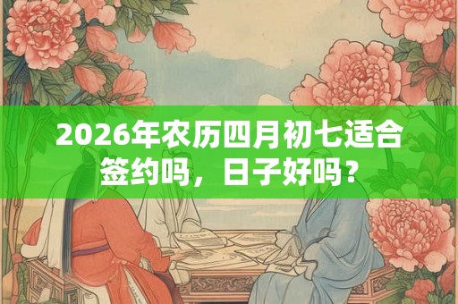 2026年农历四月初七适合签约吗，日子好吗？