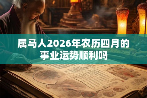 属马人2026年农历四月的事业运势顺利吗 属马人2026年农历四月的事业运势顺利吗