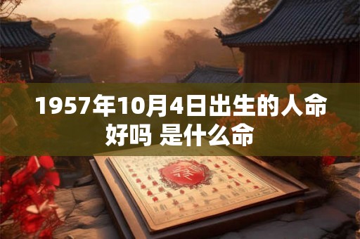 1957年10月4日出生的人命好吗 是什么命
