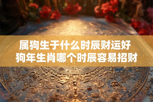属狗生于什么时辰财运好 狗年生肖哪个时辰容易招财旺运