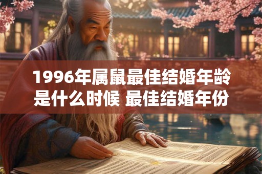 1996年属鼠最佳结婚年龄是什么时候 最佳结婚年份