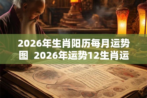 2026年生肖阳历每月运势图  2026年运势12生肖运势详解