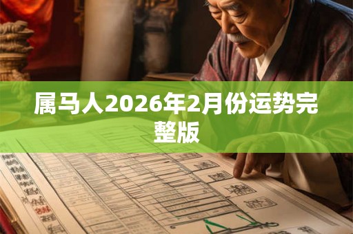 属马人2026年2月份运势完整版