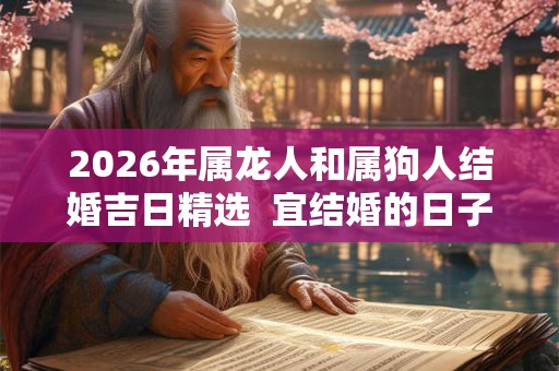 2026年属龙人和属狗人结婚吉日精选  宜结婚的日子