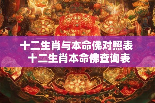 十二生肖与本命佛对照表  十二生肖本命佛查询表