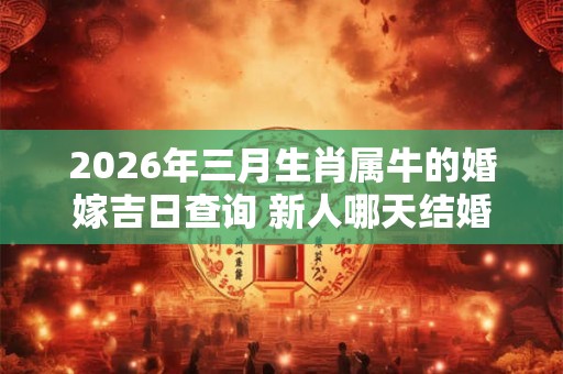 2026年三月生肖属牛的婚嫁吉日查询 新人哪天结婚百年好合