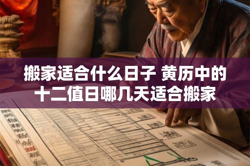 搬家适合什么日子 黄历中的十二值日哪几天适合搬家